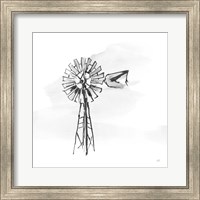 Framed 'Windmill V BW' border=