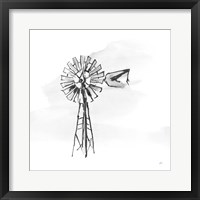 Framed 'Windmill V BW' border=