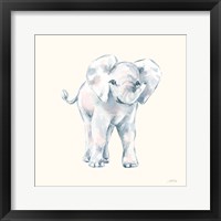 Framed Baby Elephant on Cream