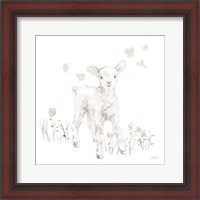 Framed 'Spring Lambs I Neutral' border=