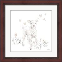 Framed 'Spring Lambs I Neutral' border=