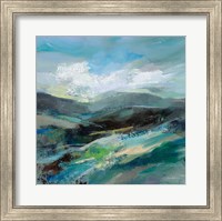 Framed 'Turquoise Slopes II' border=