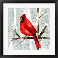 Framed 'Christmas Hinterland I-Cardinal' border=