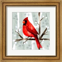 Framed 'Christmas Hinterland I-Cardinal' border=