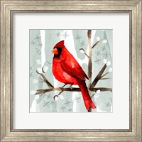 Framed 'Christmas Hinterland I-Cardinal' border=