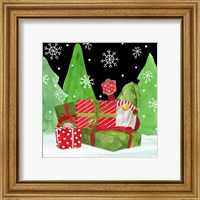 Framed 'Gnome for Christmas I-Gifts' border=