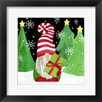 Gnome for Christmas II-Gnome Present Framed Print