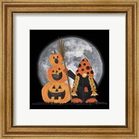 Framed 'Gnomes of Halloween III-Broomstick' border=