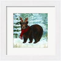 Framed 'Winterscape I-Bear' border=