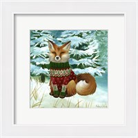 Framed 'Winterscape II-Fox' border=