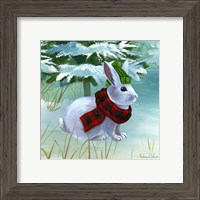 Framed 'Winterscape III-Rabbit' border=