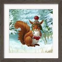 Framed Winterscape IV-Squirrel