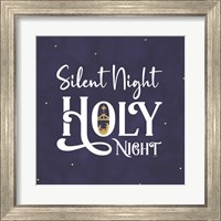 Framed 'O Holy Night I on Blue' border=