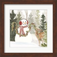 Framed 'Christmas in the Woods I' border=