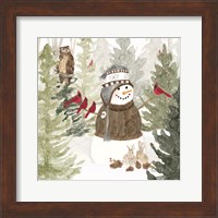 Framed 'Christmas in the Woods III' border=