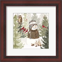 Framed 'Christmas in the Woods III' border=