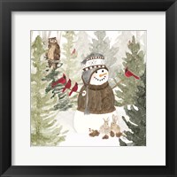 Framed 'Christmas in the Woods III' border=