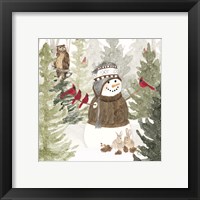 Framed 'Christmas in the Woods III' border=