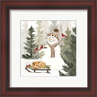 Framed 'Christmas in the Woods IV' border=