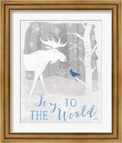 Framed 'Woodland Wishes III Blue' border=