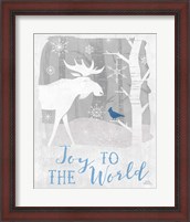 Framed 'Woodland Wishes III Blue' border=