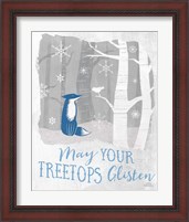 Framed 'Woodland Wishes II Blue' border=