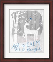 Framed 'Woodland Wishes I Blue' border=