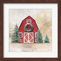 Framed December Barn