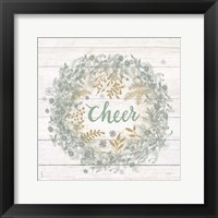 Frosty Cheer Sage Framed Print