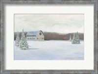 Framed Holiday Winter Barn