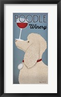 Framed White Poodle Winery