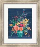 Framed 'Floral Drama III' border=