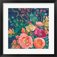 Framed 'Floral Drama VII' border=