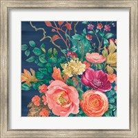 Framed 'Floral Drama VII' border=