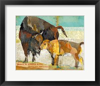 Framed Bison and Baby