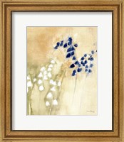 Framed 'Floral with Bluebells and Snowdrops No. 2' border=