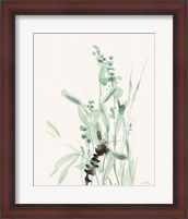 Framed 'Grasses III on Linen' border=