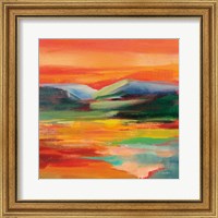 Framed 'Flower Hill Sunset II' border=