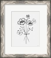 Framed 'Among Wildflowers IV' border=