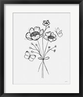 Framed 'Among Wildflowers IV' border=