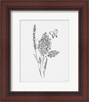 Framed 'Among Wildflowers I' border=