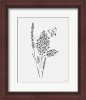 Framed 'Among Wildflowers I' border=