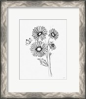 Framed 'Among Wildflowers III' border=