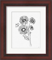 Framed 'Among Wildflowers III' border=