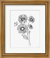 Framed 'Among Wildflowers III' border=