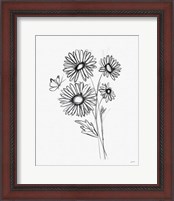 Framed 'Among Wildflowers III' border=