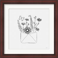 Framed 'Among Wildflowers V' border=