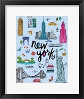 Framed Travel NYC Blue