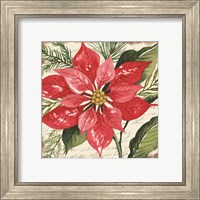 Framed 'Red Poinsettia Botanical' border=