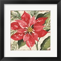 Framed 'Red Poinsettia Botanical' border=